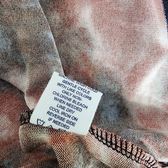 Madison + Hudson Womens Hoodie Large Pullover Tie Dye Red Ivory Retro Sweatshirt - Picture 9 of 11